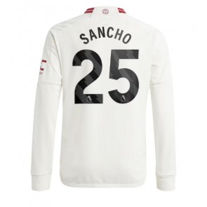 Lacne Muži Futbalové dres Manchester United Jadon Sancho #25 2023-24 Dlhy Rukáv - Tretina